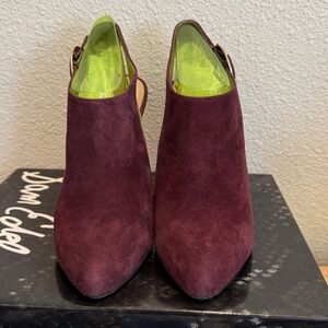 Sam Edelman Burgundy Suede Heeled Mules